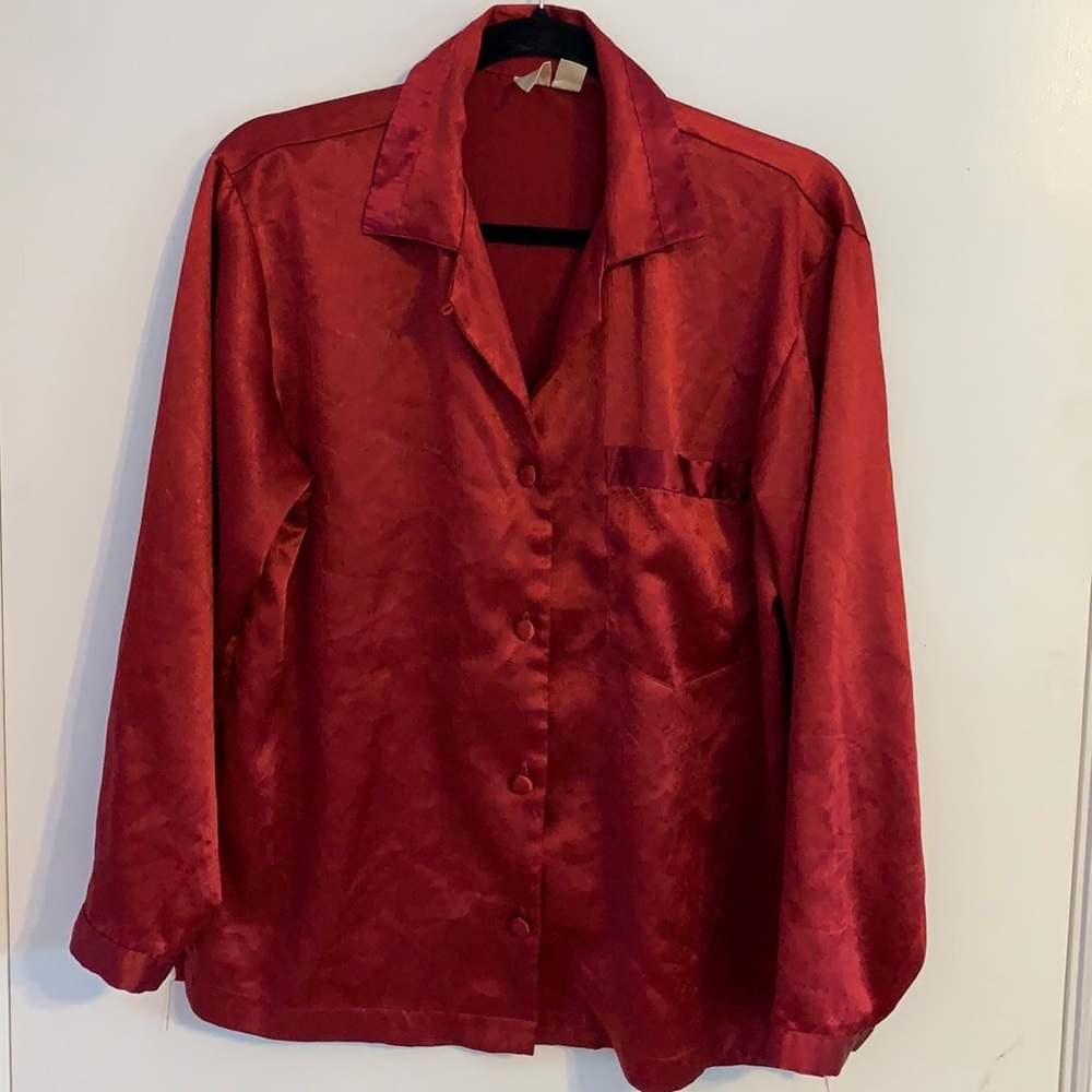 Victoria’s Secret Crown Label Red Button Up Shirt